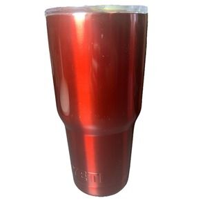 YETI Rambler 30 oz Tumbler and LID Hot Cold Drink Stainless Steel Metallic Red